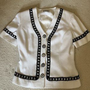 Branka Klarige White with black trim jacket